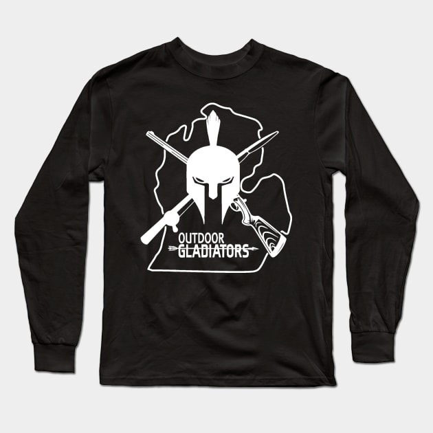 Outdoor Gladiators White Logo Long Sleeve T-Shirt by Outdoor Gladiators